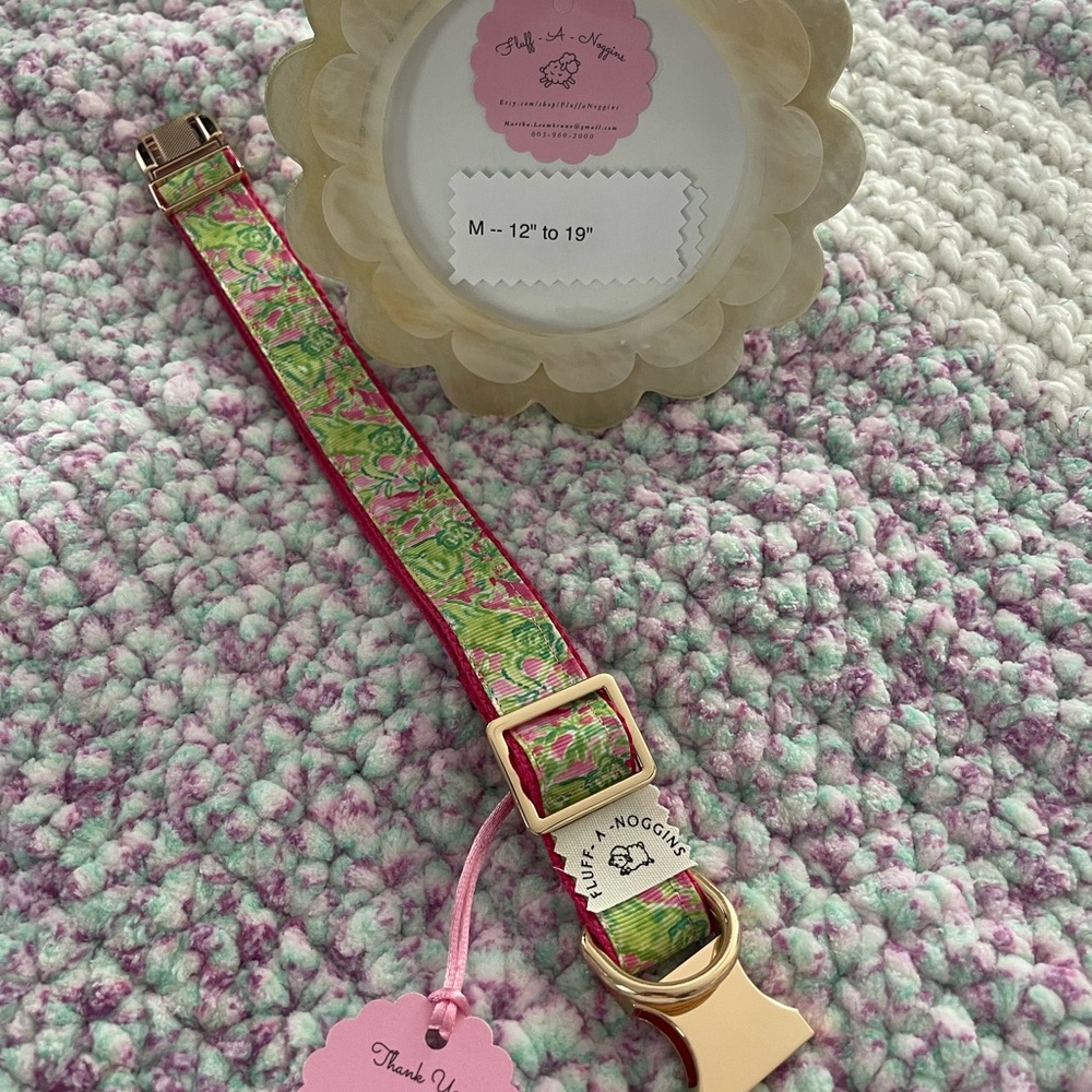Lilly Pulitzer inspired Dog Collar 12” - 19”